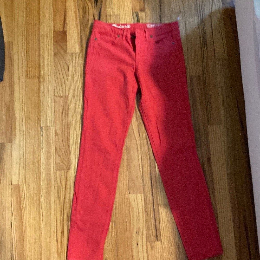 Madewell Skinny Skinny Red Denim Jeans 27x32
